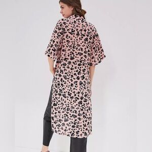 Maeve by Anthropologie NWT Rita Printed Tunic Side Slits Leopard Midi Size 1X